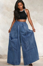 Load image into Gallery viewer, Indigo Voyager Wide Leg Denim Pants
