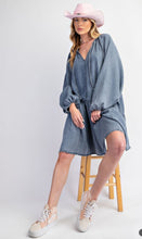 Load image into Gallery viewer, Washed Denim Tiered Dress
