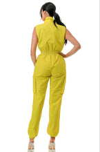 Load image into Gallery viewer, Sleeveless High Neck Sleeveless Cargo Jumpsuit
