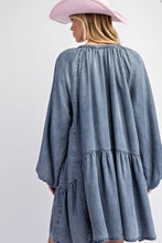 Load image into Gallery viewer, Washed Denim Tiered Dress
