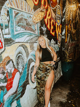 Load image into Gallery viewer, Thigh Out Camo Skirt
