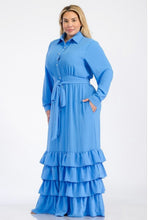 Load image into Gallery viewer, Ruffle Me Baby Blue Layered Dress
