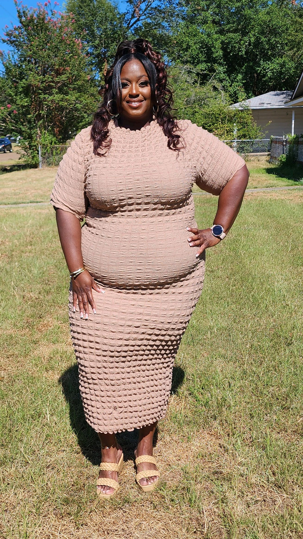 Believing I Can Midi Dress Mocha