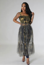 Load image into Gallery viewer, She’s Bad Camo Tulle Top
