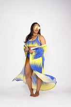 Load image into Gallery viewer, She&#39;s Fierce Blue/Yellow (3 piece Swimsuit Set)
