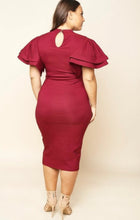 Load image into Gallery viewer, Bold &amp; Burgundy Midi Dress

