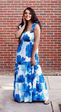 Load image into Gallery viewer, A Woven Print Blue Floral Maxi Dress
